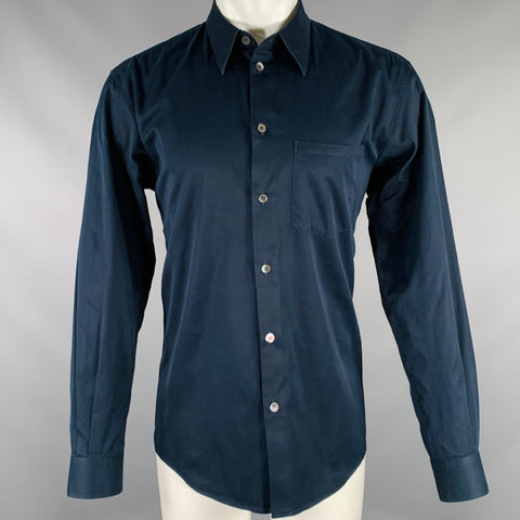 HELMUT LANG Size M Navy Cotton Button Up Long Sleeve Shirt