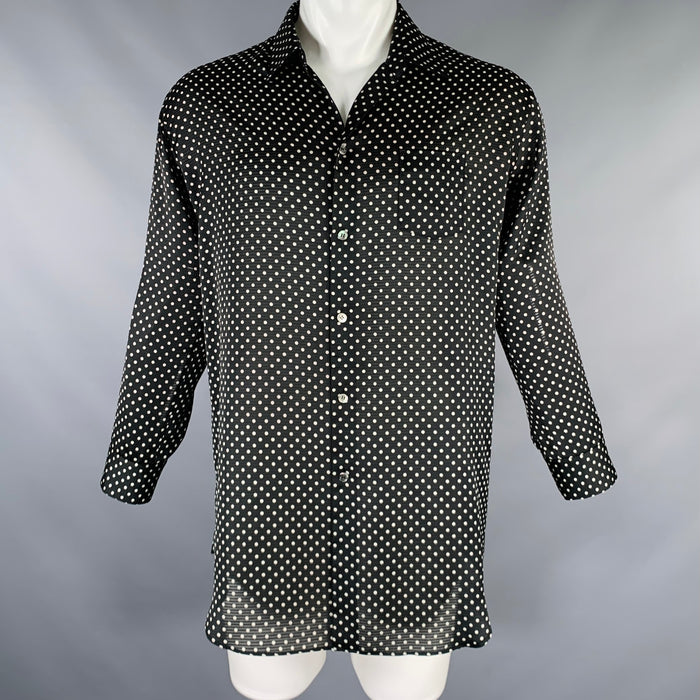 JUNYA WATANABE Size XS Black White Polyester Polka Dot Buttoned Shirt