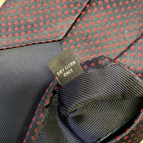 BORRELLI Navy Red Squares Silk Tie