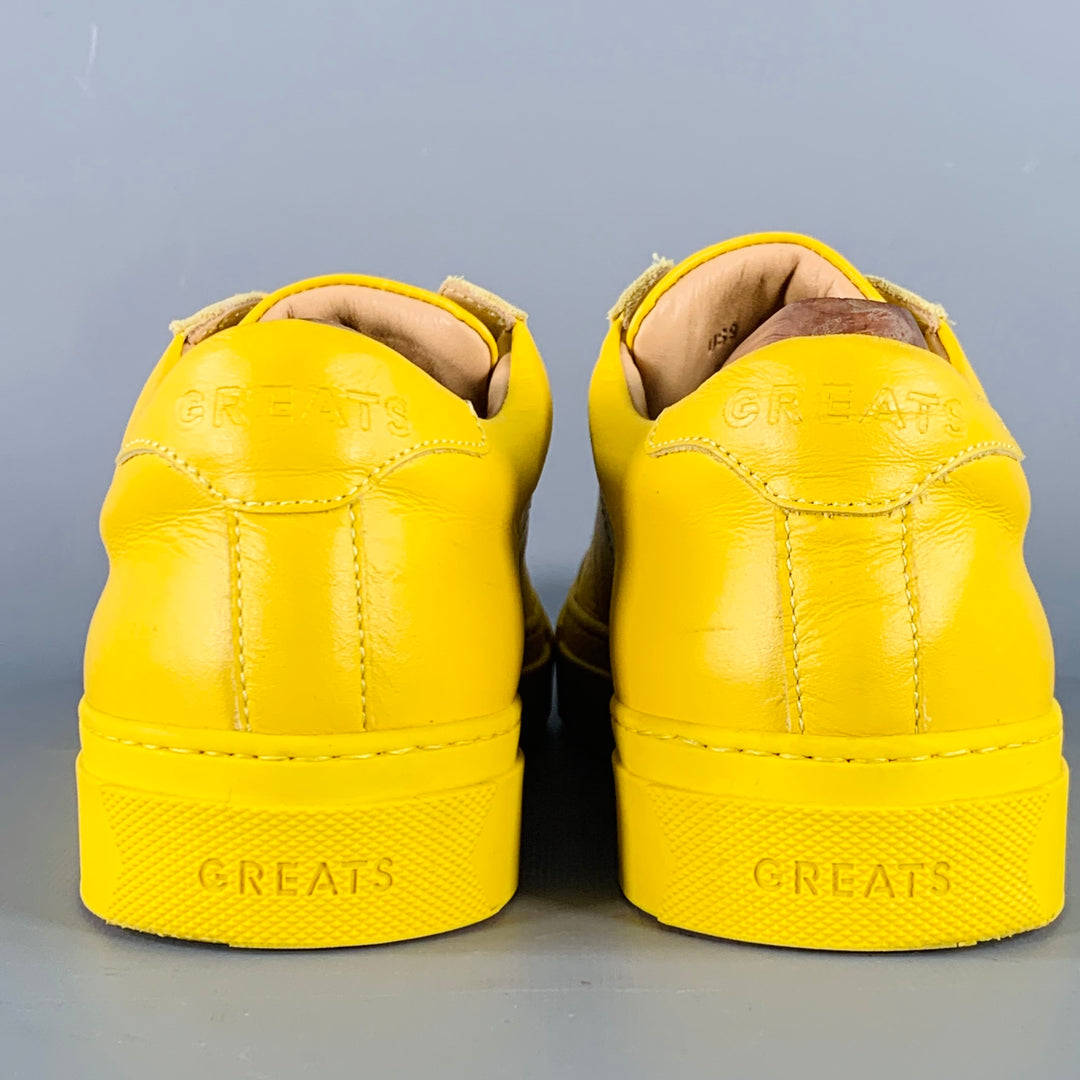 GREATS Size 9 Yellow Leather Low Top Lace-Up Sneakers