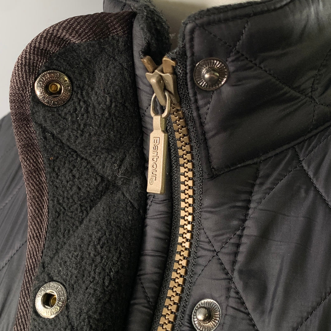 BARBOUR Size 12 Black Polyamide Quilted Jacket