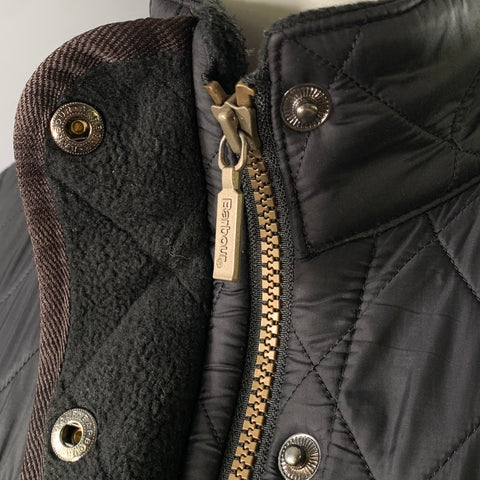 BARBOUR Size 12 Black Polyamide Quilted Jacket