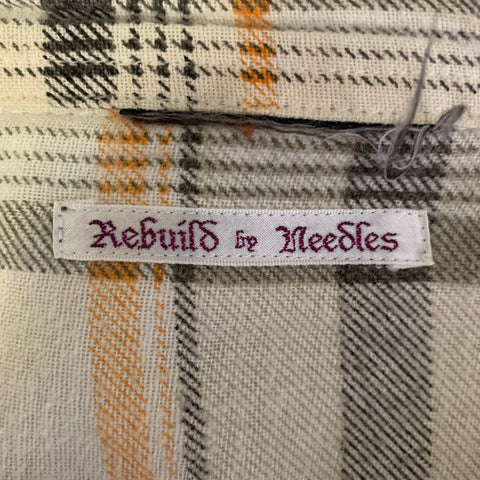 REBUILD by NEEDLES Size M White Purple Plaid Cotton Long Sleeve Shirt