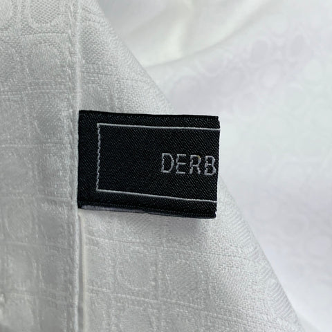 SALVATORE FERRAGAMO Size L White Circles Jacquard Derby Fit Long Sleeve Shirt