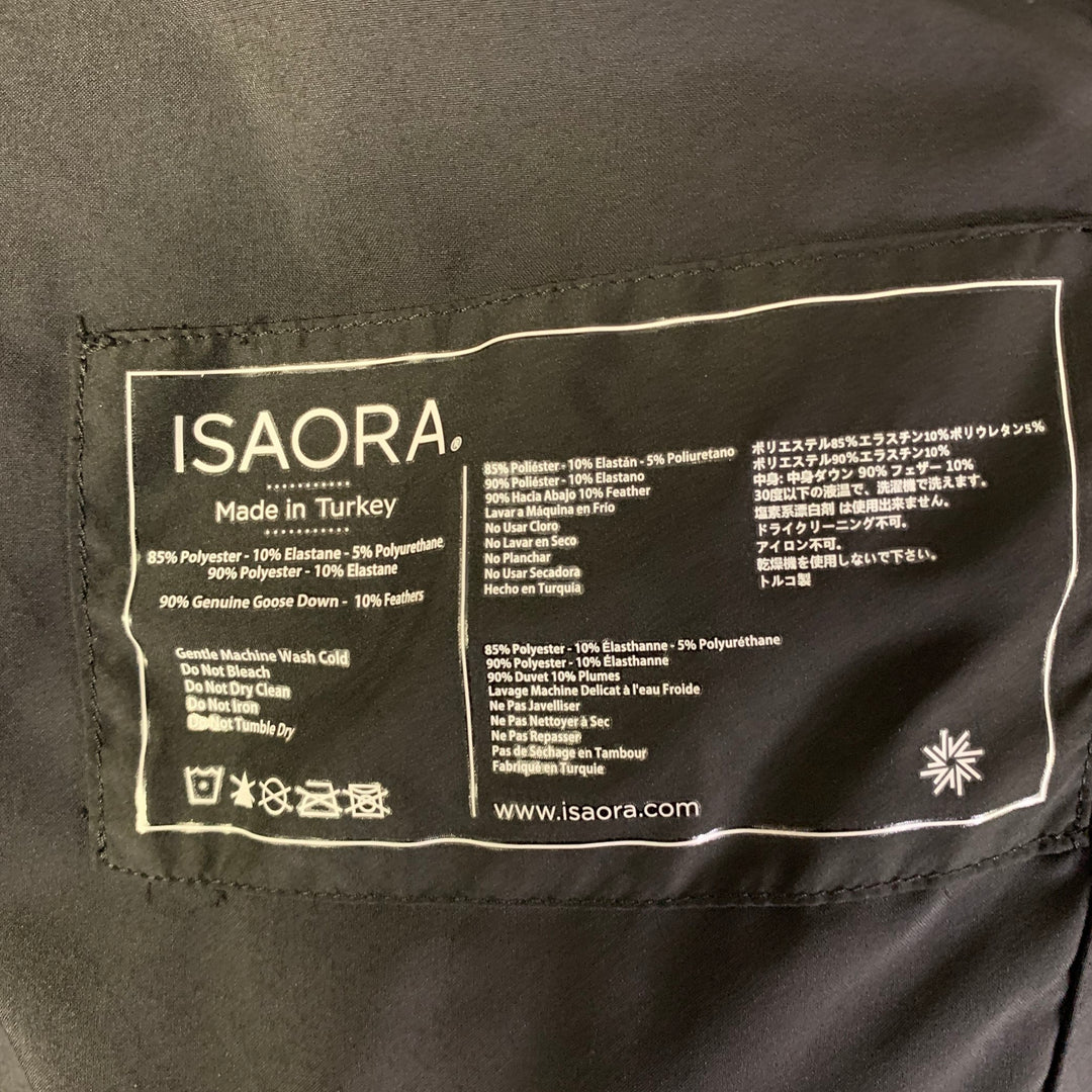 ISAORA Size S Black Navy Polyester Elastane Puffer Coat