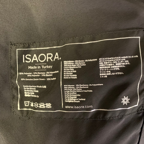 ISAORA Size S Black Navy Polyester Elastane Puffer Coat