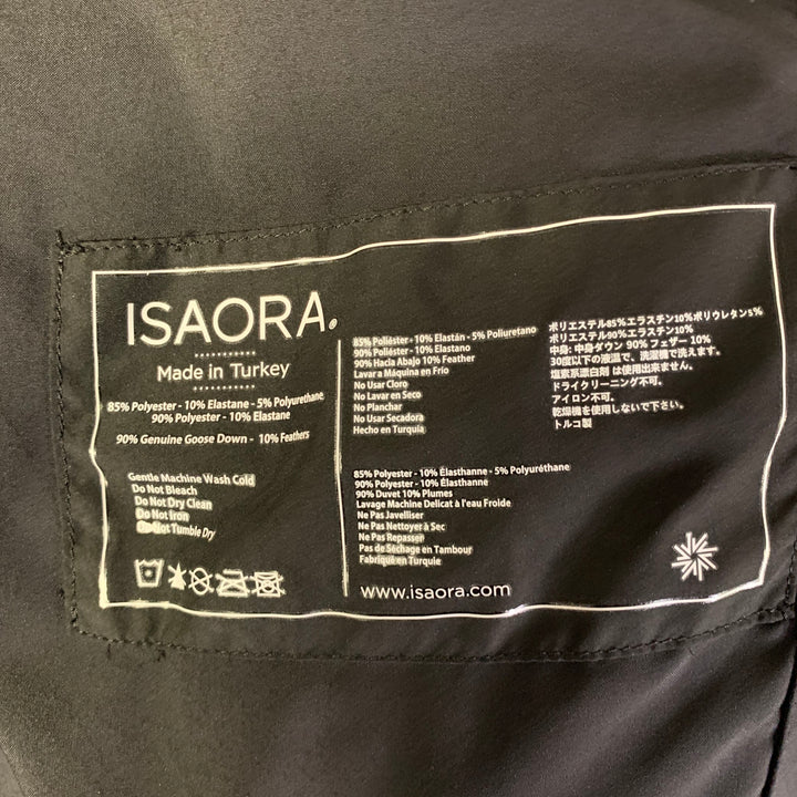 ISAORA Size S Black Navy Polyester Elastane Puffer Coat