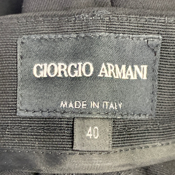GIORGIO ARMANI Size 4 Black Virgin Wool Tapered Zip Fly Dress Pants