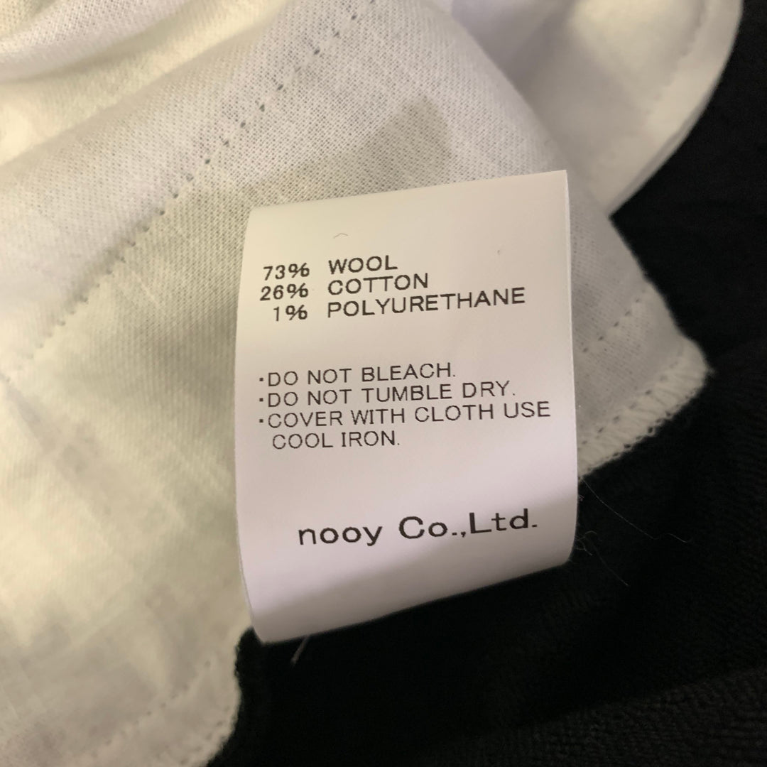 NOOY Size S Black Wool Cotton Jacquard Floral Elasticated Pants