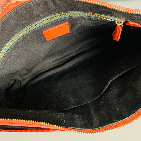 PAUL SMITH Orange Solid Leather Document Holder Bags
