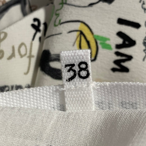 MAISON MARGIELA Size 2 White Multi Color Silk Graffiti Midi Box Dress