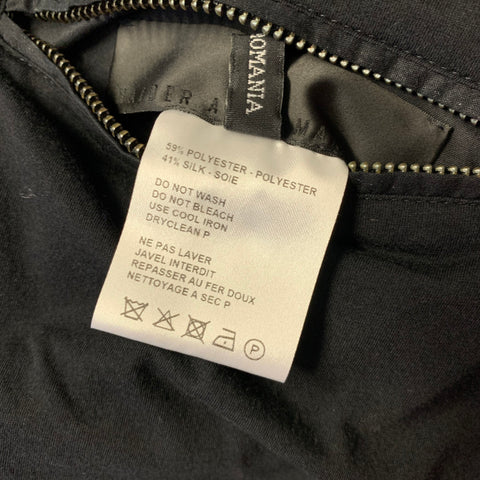 HAIDER ACKERMANN Size L Black White Jacquard Polyester & Silk Bomber Jacket