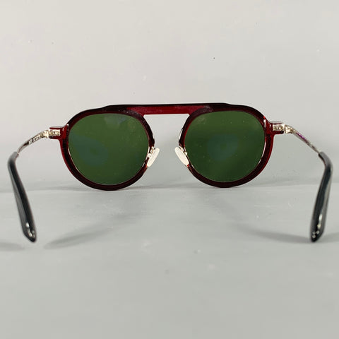 THIERRY LASRY Ghosty Red Silver Two Tone Acetate Sunglasses