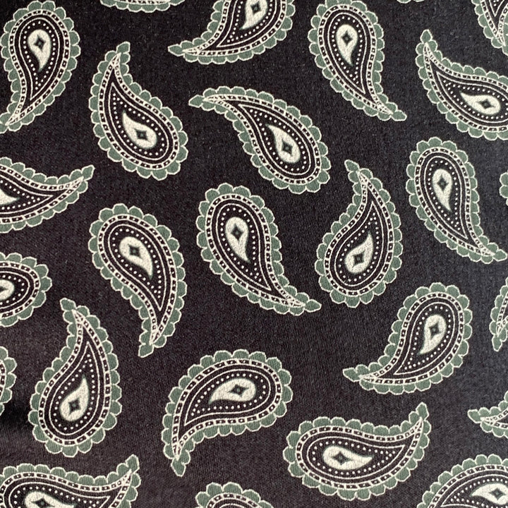 TED BAKER Size XS Lapins Navy Blue Paisley Cotton Spread Collar Long Sleeve Shirt