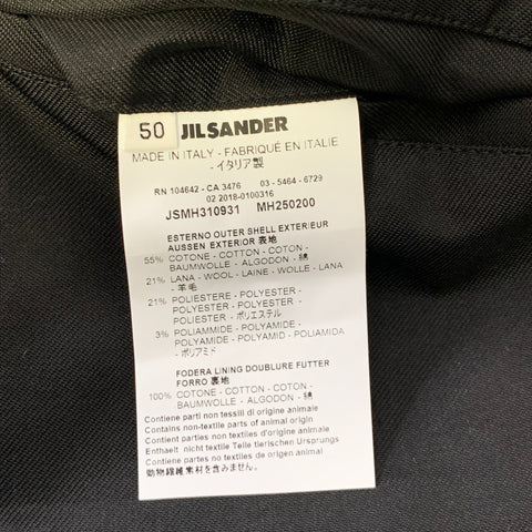 JIL SANDER Taille 34 Noir Coton Mélangé Pantalon Décontracté à Bandes Latérales