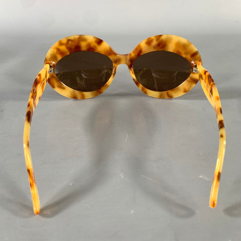 ANDY WOLF Yellow Brown Tortoiseshell Acetate Sunglasses