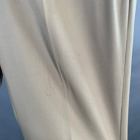 ISAIA Size 36 Beige Twill Wool Flat Front Zip Fly Casual Pants