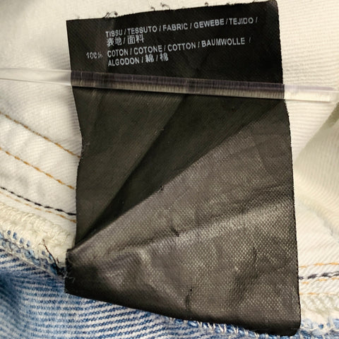 SAINT LAURENT Size 30 Blue Distressed Cotton 5 Pocket Jeans
