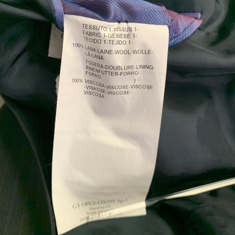 ARMANI COLLEZIONI Taille 46 Veste de Sport en Laine Rayée Bleu Marine