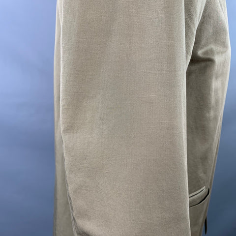 PAUL SMITH Size XL Green Olive Cotton Linen Patch Pockets Jacket