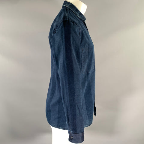 LEVI'S Size S Blue Navy Stripe Cotton Shirt Jacket