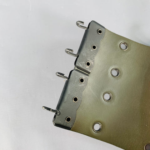 PLEIN SUD Green Brown Camouflage Leather Wide Belt