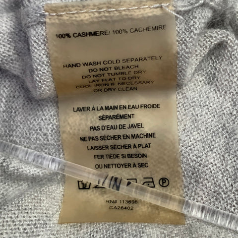 MARGARET OLEARY Size XS Grey Cashmere Heather V-Neck Pullover