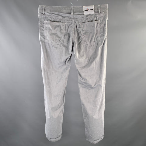 KITON Size 34 Gray Cotton Blend Slim Cut Casual Pants
