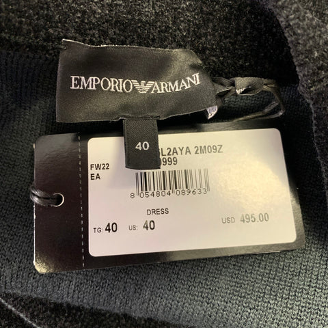 EMPORIO ARMANI Grey Wool Blend Heather Sleeveless Dress