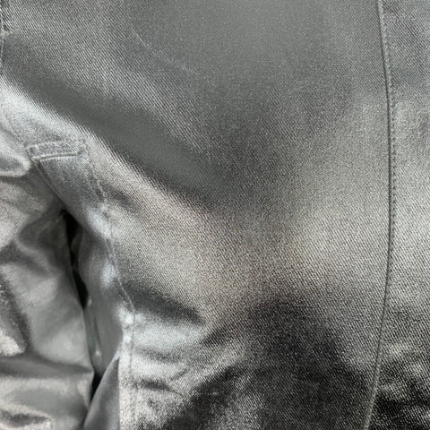 PACO RABANNE Size 38 Silver Shimmer Viscose Bomber Jacket