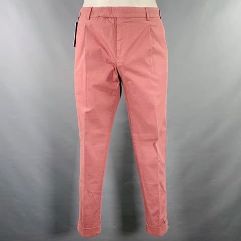 PT TORINO Size 34 Pink Rose Cotton Blend Pleated Dress Pants