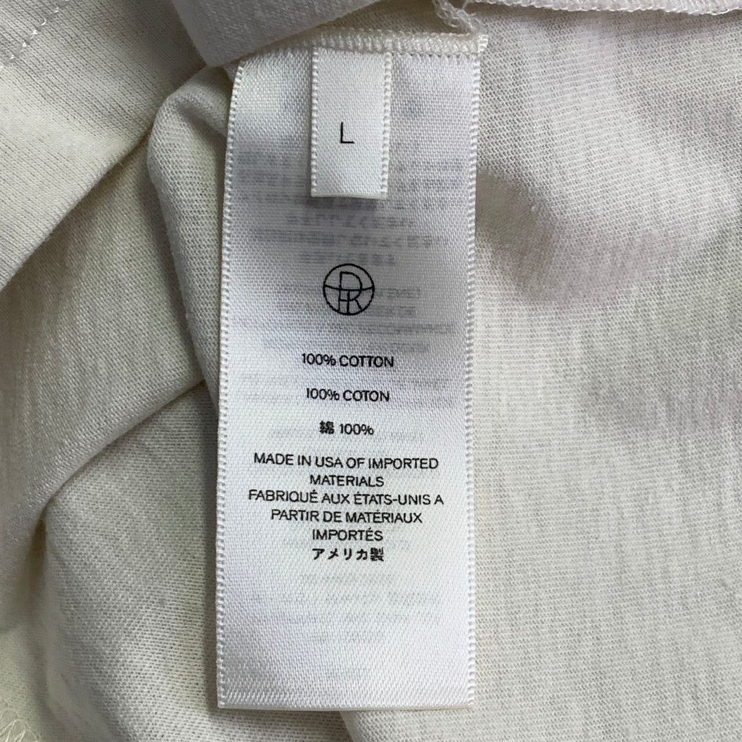 THE ROW Size L Beige Cotton Oversized One Pocket Scoop Neck Pullover