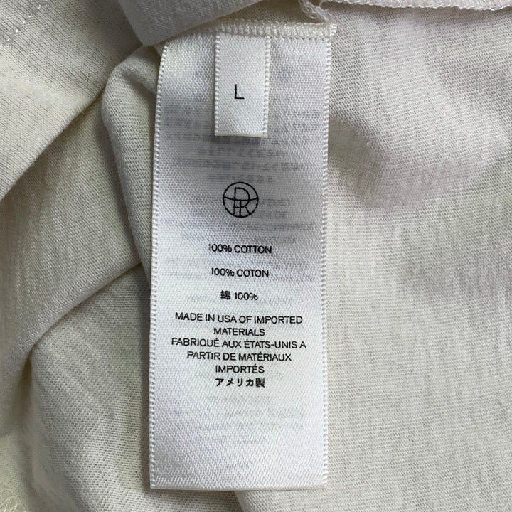 THE ROW Size L Beige Cotton Oversized One Pocket Scoop Neck Pullover