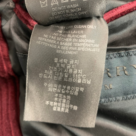 BURBERRY PRORSUM Size 40 Burgundy Corduroy Cotton Notch Lapel Sport Coat