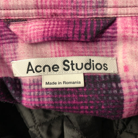 ACNE STUDIOS Size 40 Pink Purple Plaid Cotton Shirt Jacket Jacket