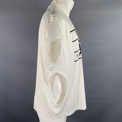 VERSACE Dream Size M White Print Muscle Tank T-shirt