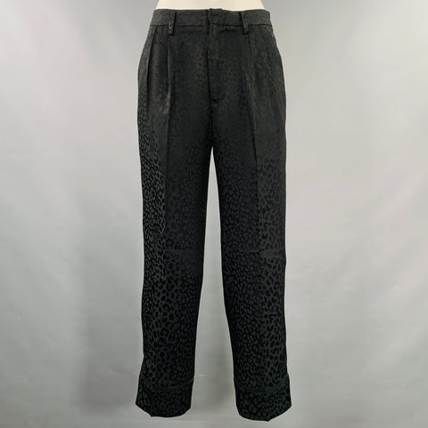 NOIR KEI NINOMIYA Size XS Black Triacetate Blend Jacquard Zip Fly Dress Pants