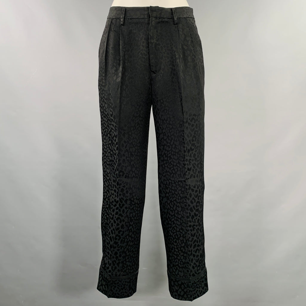 パンツ noir kei ninomiya 22aw bontage pants NOIR KEI NINOMIYA Size XS Black Triacetate Blend Jacquard Zip Fly