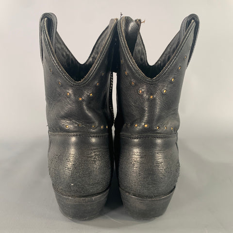 GOLDEN GOOSE Size 8 Black Leather Western Boots