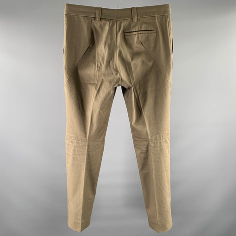 HAIDER ACKERMANN Size 33 Khaki Green Cotton Casual Pants