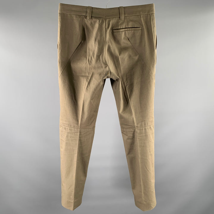 HAIDER ACKERMANN Size 33 Khaki Green Cotton Casual Pants