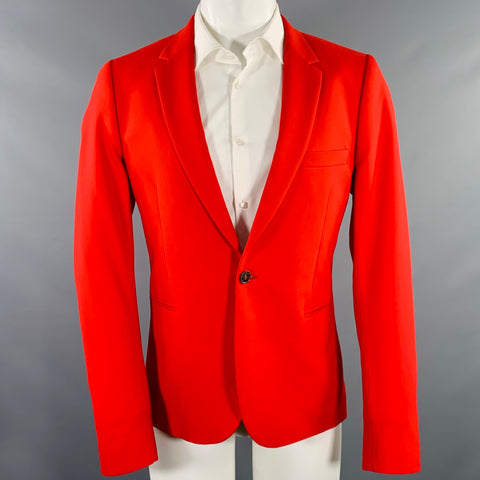 PAUL SMITH Size 40 Red Wool Notch Lapel Sport Coat