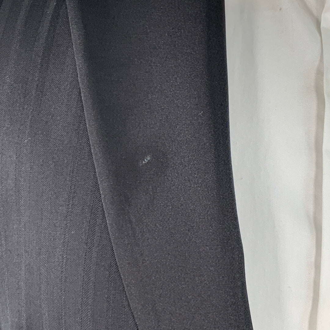 PAUL SMITH Size 36 Soho Black Stripe Wool Satin Peak Lapel Sport Coat
