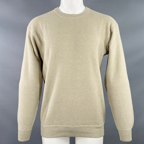 TSE Size S Beige Waffle Knit Silk Cashmere Crew Neck Pullover