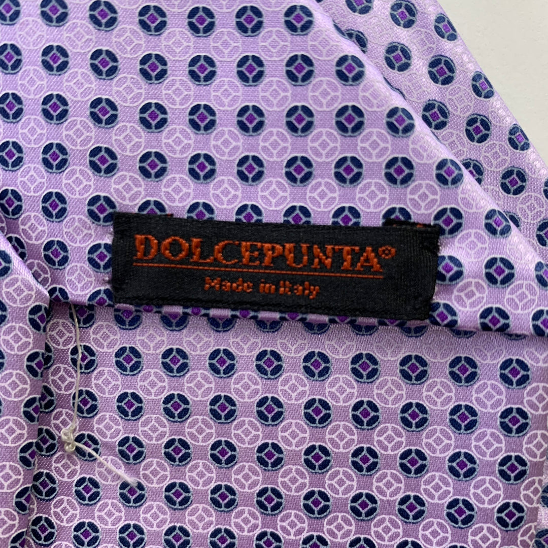DOLCEPUNTA Purple Lavender Polka Dot Silk Tie