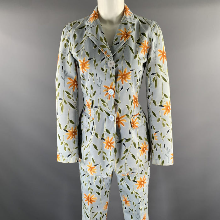 MOSCHINO Size 6 Orange Light Blue Floral Outfits & Sets