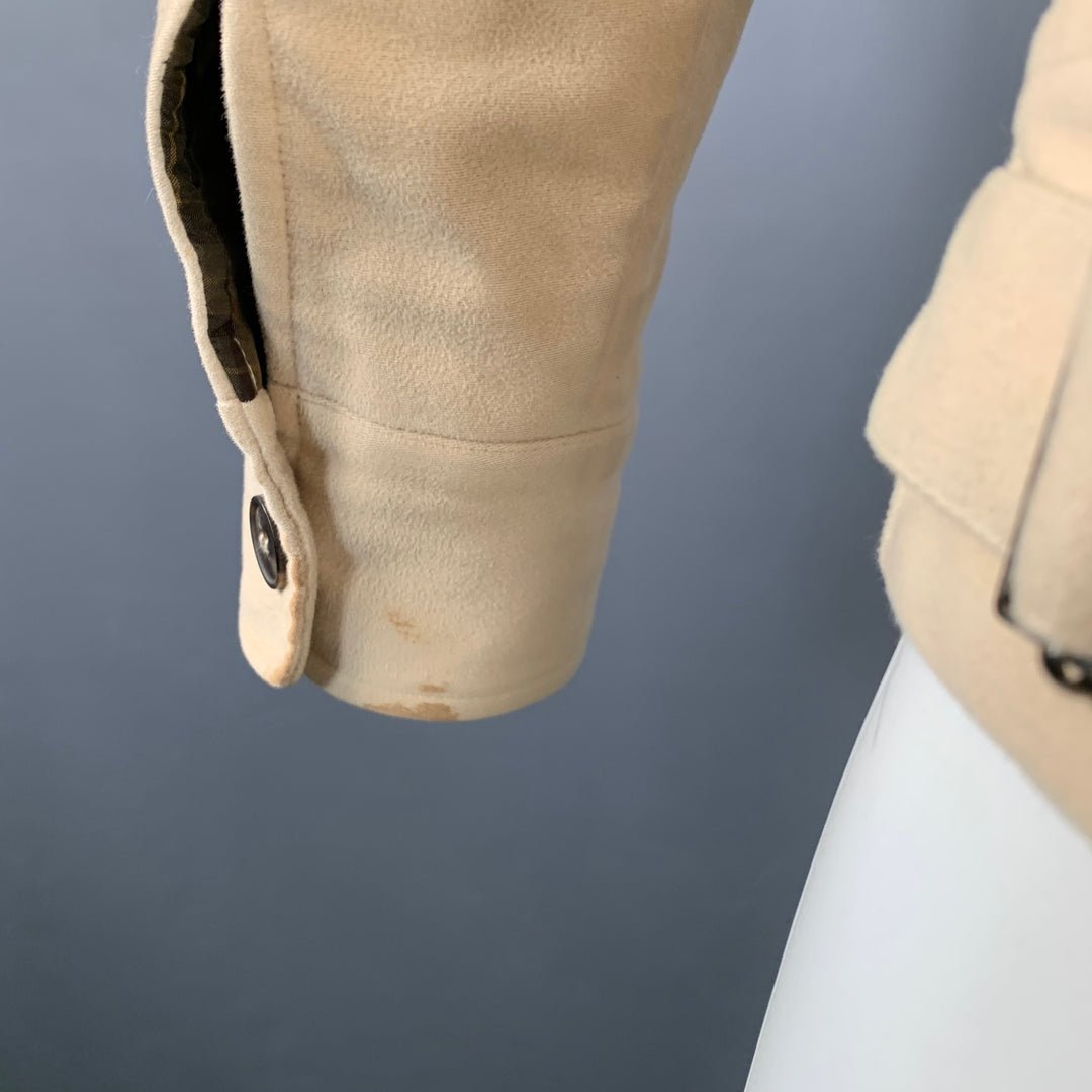 A.P.C. Size S Beige Cotton Moleskin Blouson Hidden Placket Jacket