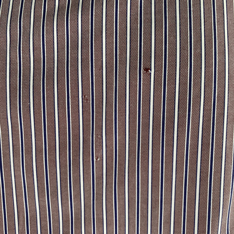DSQUARED2 Size M Brown Blue Stripe Cotton Pointed Collar Long Sleeve Shirt