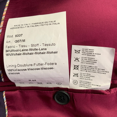 PAUL SMITH Size 44 Purple Wool Mohair Sport Coat