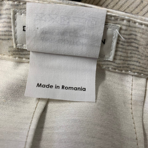 DRIES VAN NOTEN Size 6 Cream Navy & Gold Geometric Slim Fit Casual Pants
